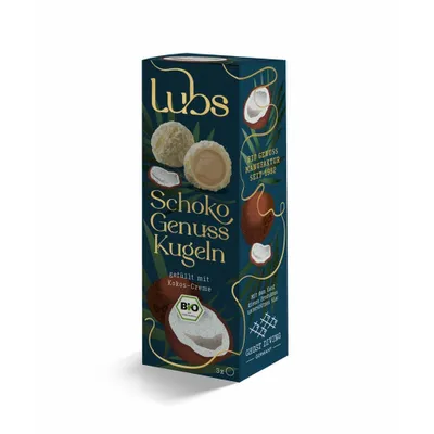 Produktbild von Lubs Schokokugeln, Kokos Creme, 36g (6)