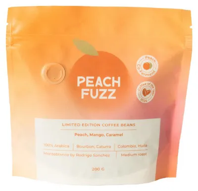 Produktbild von Limitierte Edition Kaffeebohnen "Peach Fuzz" (Pfirsich-Kofermentation), 200 g