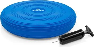 Immagine prodotto di Ergotopia® Cuscino per l'equilibrio: cuscino ergonomico a forma di palla con pompa per l'aria, per il supporto durante l'allenamento dell'equilibrio, 33 cm - Cuscino per l'equilibrio, supporto, cuscino da seduta, allenamento per la schiena