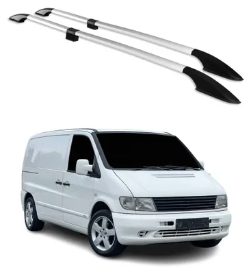 Produktbild von OMAC Dachreling D4720933 Fahrzeugdach beidseitig passend für MERCEDES-BENZ VITO Bus (638) Aluminium, KI-generiertes Bild