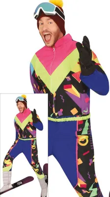 Produktbild von Retro 80er Jahre Skianzug für Herren