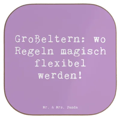Produktbild von Mr. & Mrs. Panda Tischuntersetzer Spruch Großeltern Magie - Lavendeltraum - Geschenk, gläseruntersetzer, Enkelkinder, Generationen, Untersetzer für Gläser, Tassen