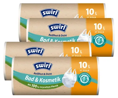 Produktbild von 4x Swirl Tragegriff Müllbeutel 10L ( 37 stk./Rolle )