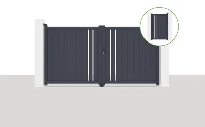 Produktbild von Drehtor 3x1,6m GIONA + Tor GIONA H.1,6m grau
