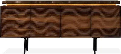 Obrázek produktu pro Designová hnědá dřevěná komoda příborník do jídelny dřevěná skříňka