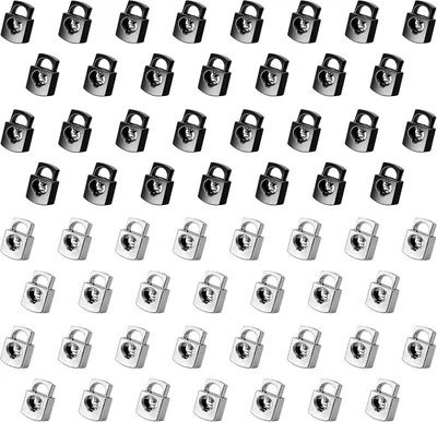 Imagen del producto de Clips de metal con resorte, diseño cuadrado, paquete de 30 unidades, para pulseras de festivales