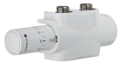 Produktbild von Multilux 4 Thermostatset für Heizkörper mit Zweipunktanschluss mit weißem Halo-Thermostatkopf