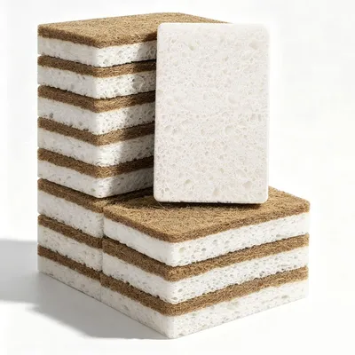 Imagen del producto de Esponjas ecológicas para la cocina, paquete de 12 unidades, ideales para la limpieza de la cocina y el baño