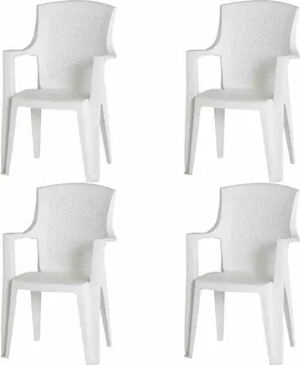 Produktbild von PROGARDEN Eden SET 4x Stapelsessel weiß Kunststoff M73532