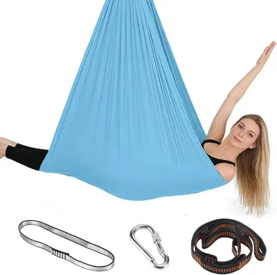 Image de Hamacs pour yoga aérien, dimensions 150 x 280 cm, capacité de charge 200 kg, idéal pour le fitness