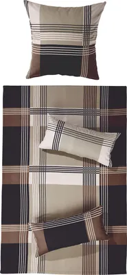 Produktbild von Erwin Müller Bettwäsche braun-anthrazit 1x 135x200 cm + 1x 80x80 cm
