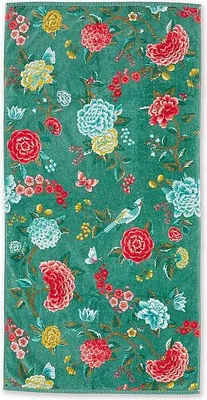 Produktbild von Pip Studio Les Fleurs Duschtuch Farbe Grün Größe 55x100cm