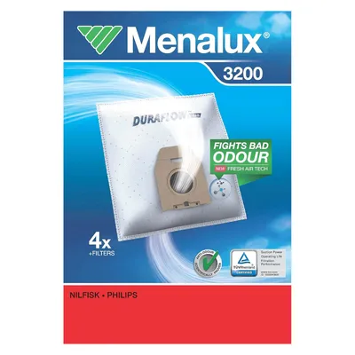 Produktbild von MENALUX Staubsäcke für Nilfisk, Philips, Mio Star (4Stk.) 3200