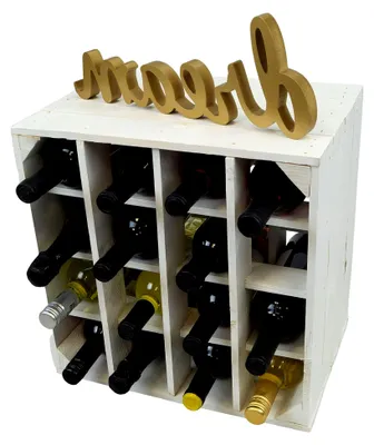 Produktbild von Weinregal 16er Weiss Maße 40x40x27cm Flaschenablage Apfelkiste/Weinkiste (1er Set)