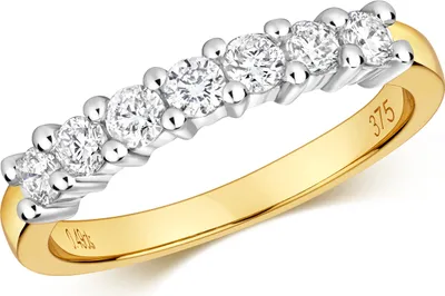 Produktbild von Funkelndes Feuer 9 Karat (375) Gold Halb Eternity Damen - Diamant Ring Brillant-Schliff 0.50 Karat H - PK1, 58 (18.5); TRS317389KYRSQ