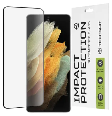 Obrázok produktu pre Techsuit 111D Full Cover / Full Glue Glass / 3D Curved Screen ochranné sklo na Samsung Galaxy S21 Ultra 5G – čierne