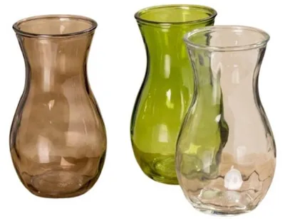 Produktbild von Vase Criso H.23cm Glas lackiert grün braun klar 3er Set