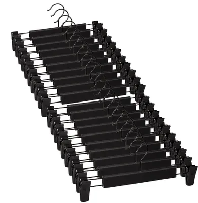 20 Kleiderbügel mit rutschfesten Clips, verstellbar 21–28 cm