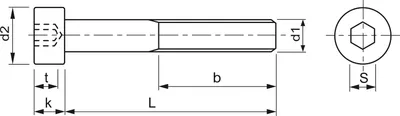 Produktbild von Zylinderschrauben M4x16 Zylinderschraube mit Innensechskant, Stahl blank 12.9 - Stück 500