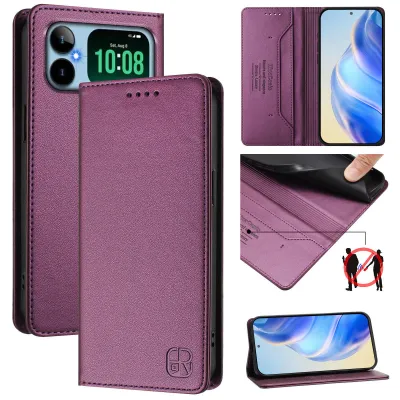 Produktbild von Lederhülle für Honor Play20A Hülle Flip Brieftasche Kartenfächern Ständer Schutzhülle Lila