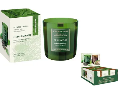 Zdjęcie produktu dla Świeca Cedarwood 150g z drewnianym knotem