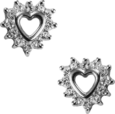 Produktbild von Ohrstecker Herz mit Zirkonias in 925 Sterling Silber