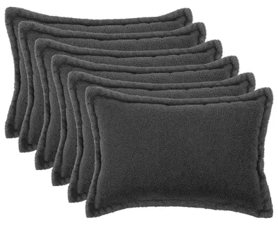 Produktbild von vidaXL Kissenbezug 6 pcs HOUTEN Dunkelgrau 30 x 50 cm Bouclé