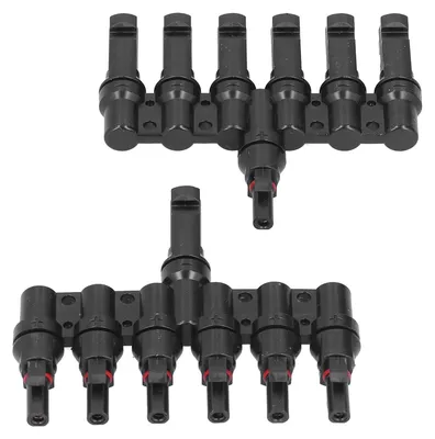 Imagen del producto de Conector de derivación para paneles solares, de 1 a 6 vías, conector impermeable para cables, con conectores macho y hembra