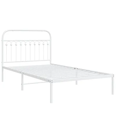 Produktbild von Bettgestell mit Kopfteil Metall Weiß 107x203 cm