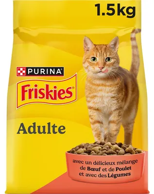Imagen del producto de FRISKIES | Para gatos | Alimento seco para gatos adultos | Con carne de res, pollo y pescado