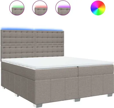 Produktbild von vidaXL Boxspringbett mit Matratze Taupe 200x200 cm Stoff