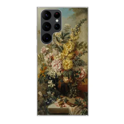 Produktbild von MuchoWow® Handyhülle Schutzhülle Hülle für Samsung Galaxy S22 Ultra Große Vase mit Blumen - Alte Meister - Malerei Silikon Softcase Handy Hülle - Abbildung