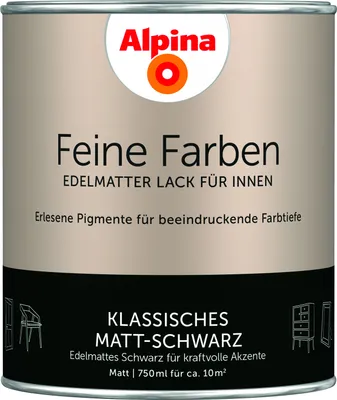 Produktbild von Alpina Feine Farben Lack Klassisches Matt-Schwarz 750 ml