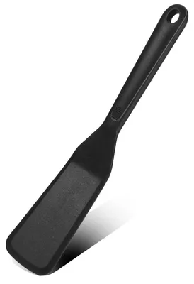 Productafbeelding van Siliconen spatel, hittebestendig, lange steel, zwart, 25,5 cm