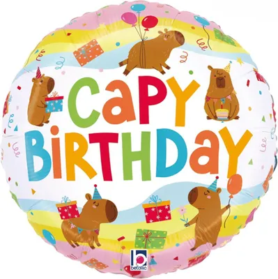 Produktbild von 18"/Ø46cm Folienballon Capybara Birthday