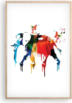 Produktbild von Gerahmtes Poster - Rahmen in heller Eiche - Elefant Tierwelt Fantasie - 61x91,5 cm - Wand Bild - Wanddeko - Wandbilder - Wandposter - Bilderrahmen - Bilder - Kunstdruck - Wandbild - P2NPA61x91-3079