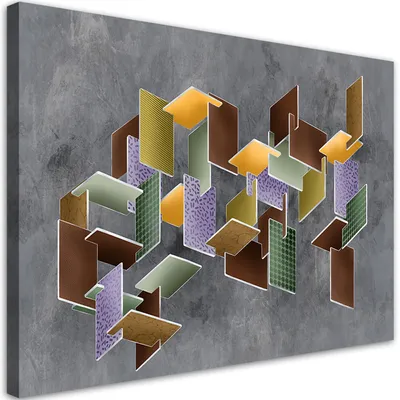 Produktbild von Leinwandbild 3D-Puzzle 60x40 Feeby Grau bild für die wand bereit zum aufhängen
