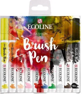 Produktbild von TALENS ECOLINE - Pinselpen Ecoline Fashion Ass 10st | Ein 3 -Set x 10 Stück