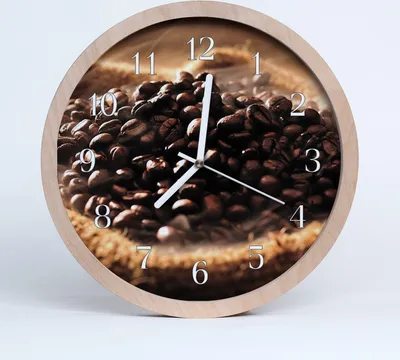 Produktbild von Holzuhr 20fi cm wanduhr - Kaffeebohnen Küche