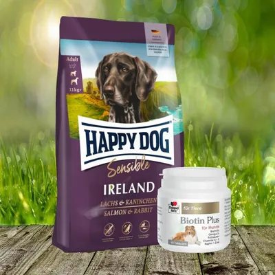 Productafbeelding van Happy Dog Sensible Ireland, 4 kg + Doppelherz Biotin Plus, 60 tabletten.