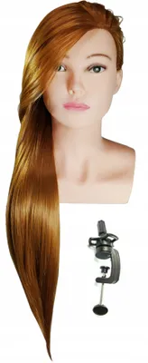 Produktbild von Beata Trainingskopf 70cm kupfer Friseurkopf zum Kämmen, Übungskopf , Thermohaar + Griff