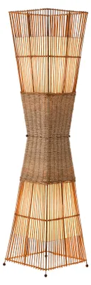 Produktbild von Stehleuchte SKOV 35079 – Natürliche Bambus-Rattan-Lampe Ø30CM, 2xE27, Skandi-Design für Wohnzimmer