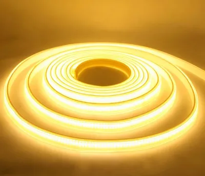Produktbild von COB LED Streifen, Warmweiss 5M Led Strip, 3000K Selbstklebend Wasserdicht Led Leiste, 9mm Breit, Flexibel Lichtleiste für TV-Schrank,Wohnzimmer