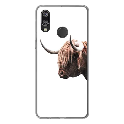 Produktbild von MuchoWow® Handyhülle Schutzhülle Hülle für Huawei P20 Lite (2020) Schottischer Highlander - Hoorn - Porträt Silikon Softcase Handy Hülle - Kartenhalter