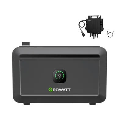 Produktbild von Growatt NOAH 2000 2048Wh Speicher für Balkonkraftwerk mit 1800W PV-Eingangsleistung IP66 mit NEO-800M-X 800W Mikrowechselrichter, 2 MPPT (0% MwSt)