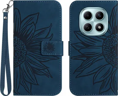 Produktbild von Xiaomi Redmi Note 15 / Poco M8 Hülle - Coverup Sonnenblume Klapphülle mit Schlüsselband - Blau