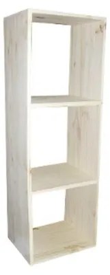 Aufbewahrungseimer, 3 Fächer, Kiefernholz, 36x30x104,9 cm