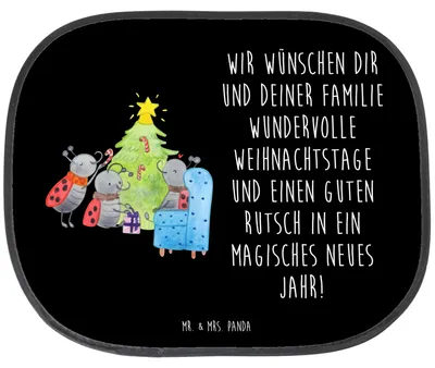 Produktbild von Mr. & Mrs. Panda Sonnenschutz Auto Weihnachten Smörle - Schwarz - Geschenk, Sonnenblende, Autoscheiben, Weihnachtsbaum, Pfefferminzstange, saugnapf, Tannennadeln, Fürs