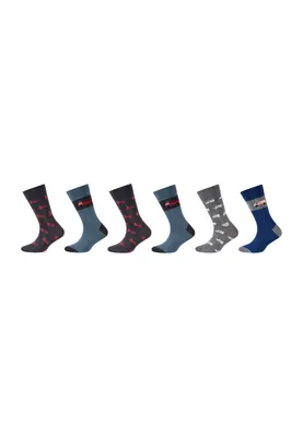 Produktbild von Camano Socken ca-soft im praktischen 6er-Pack mit Baumwolle navy peony 35-38
