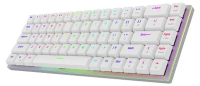 Immagine prodotto di Tastiera da gioco meccanica, wireless, compatta, bianca, con 68 tasti